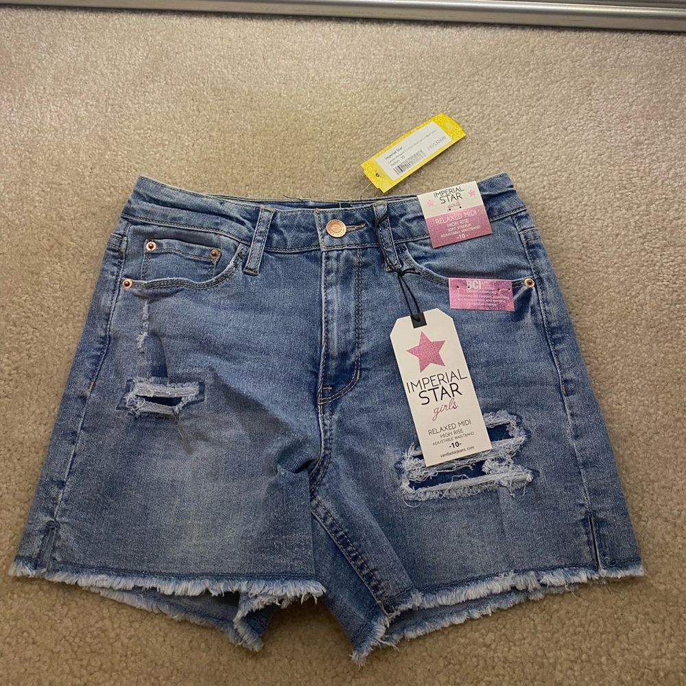 Imperial star, 10(Girls), landin relaxed fit high rise denim midi short